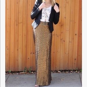 Sabine copper sequin maxi skirt